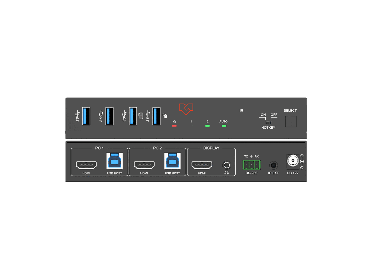 VigilLink VLKV-H2021 2-Port 4K60 HDMI KVM Switcher - view 2