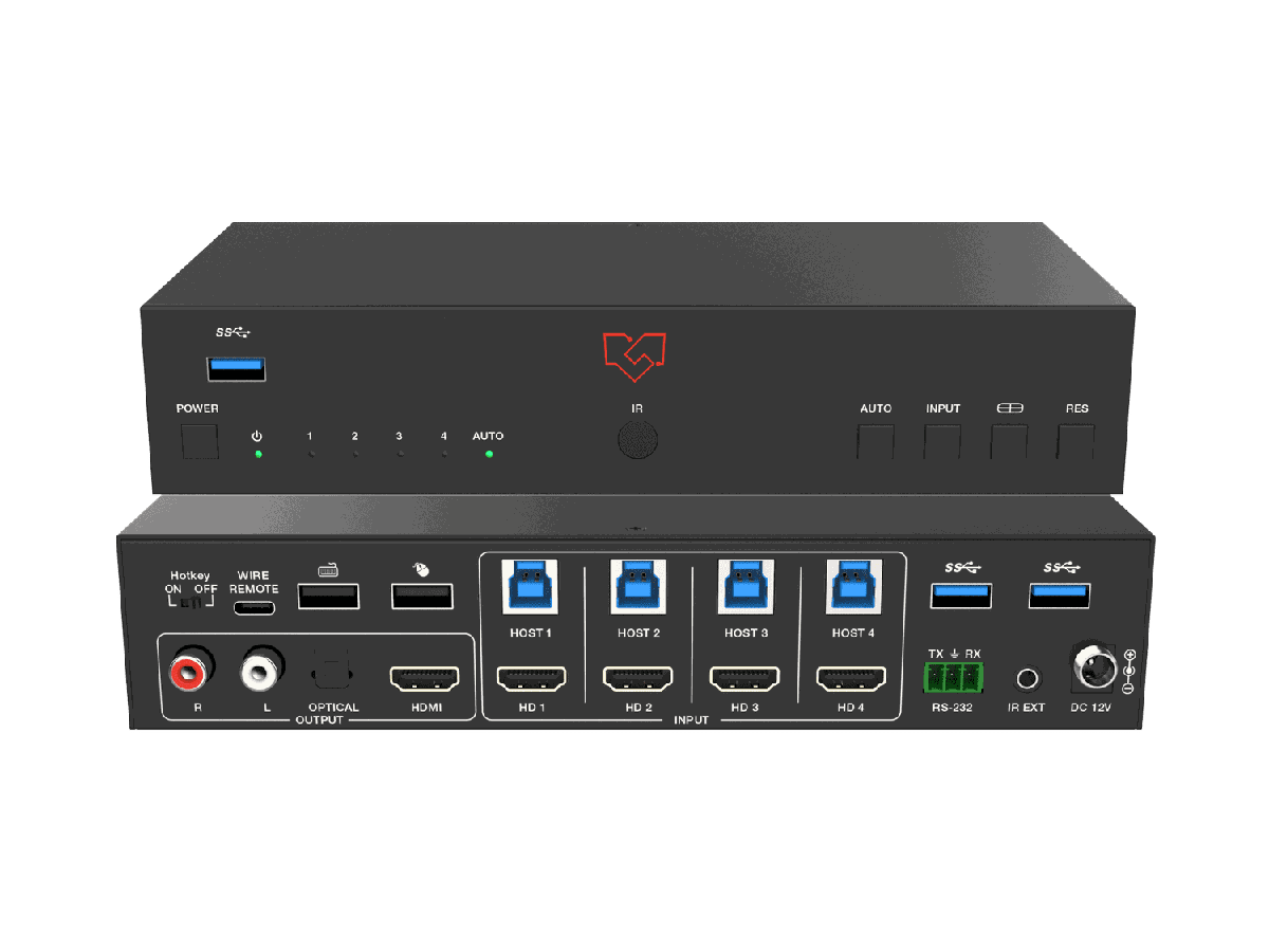 VigilLink VLKV-H2041M 4-Port 4K60 Seamless KVM Switcher with Multiviewer - view 2