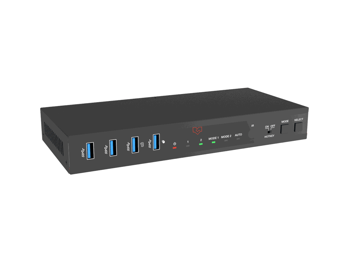 VigilLink VLKV-H20P2D 2-Port Dual-Monitor 4K60 HDMI and DisplayPort KVM Switcher - view 3