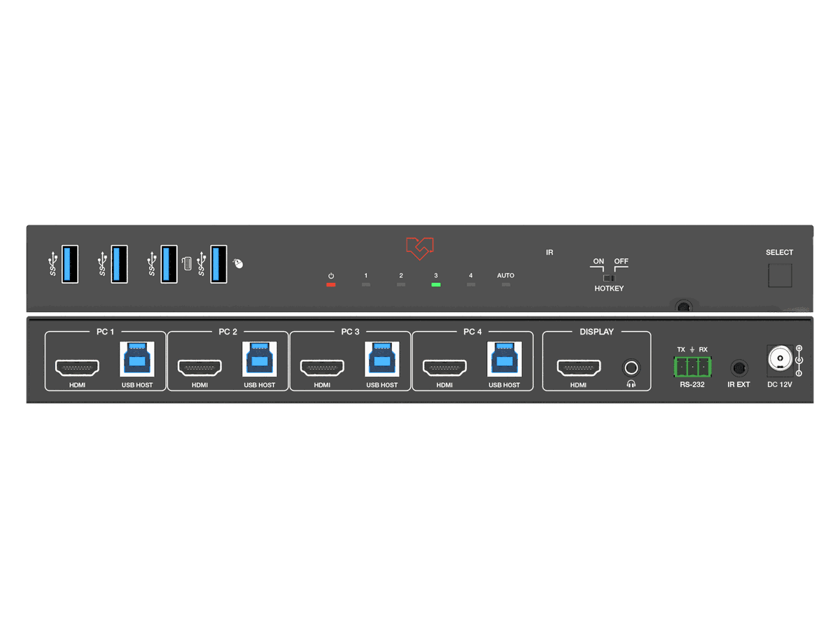 VigilLink VLKV-H2141 4-Port 8K60 HDMI KVM Switcher - view 2