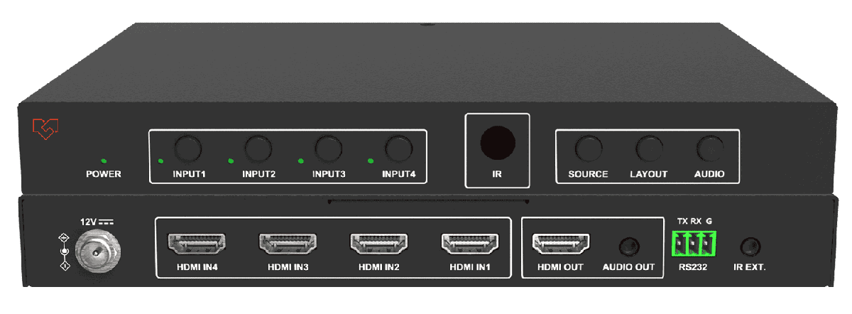 VigilLink VLML-4X1H20ET 4x1 4K60 Multiview Video Processor with Cascade