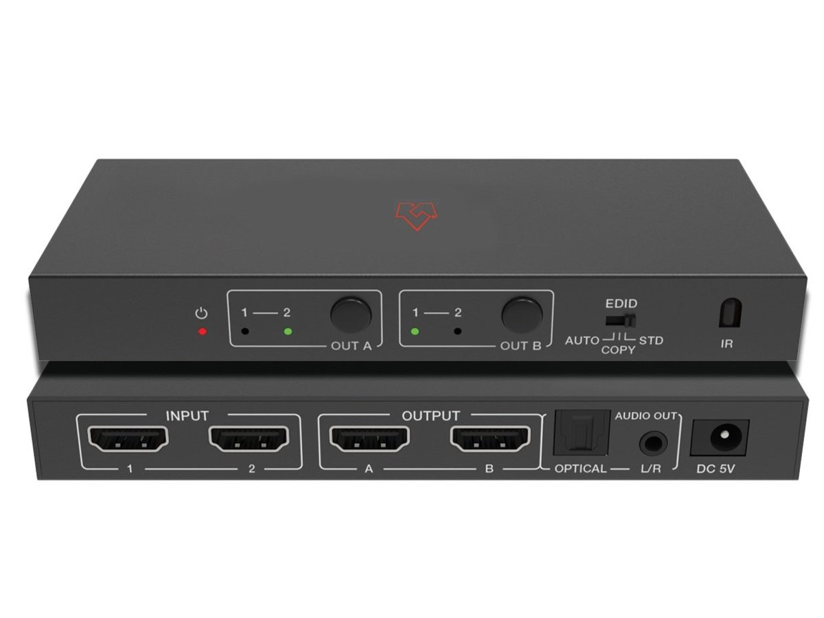 VigilLink VLMX-0202E 2x2 HDMI 2.0 Matrix Switcher with Audio Extraction