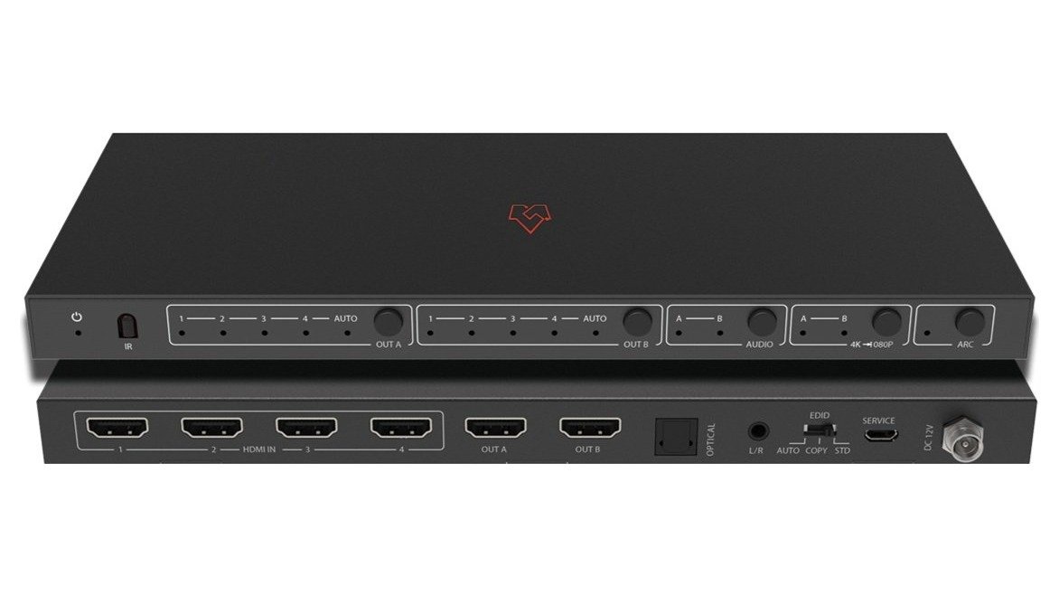 VigilLink VLMX-0402 4x2 HDMI 2.0 Matrix Switcher with Downscaling