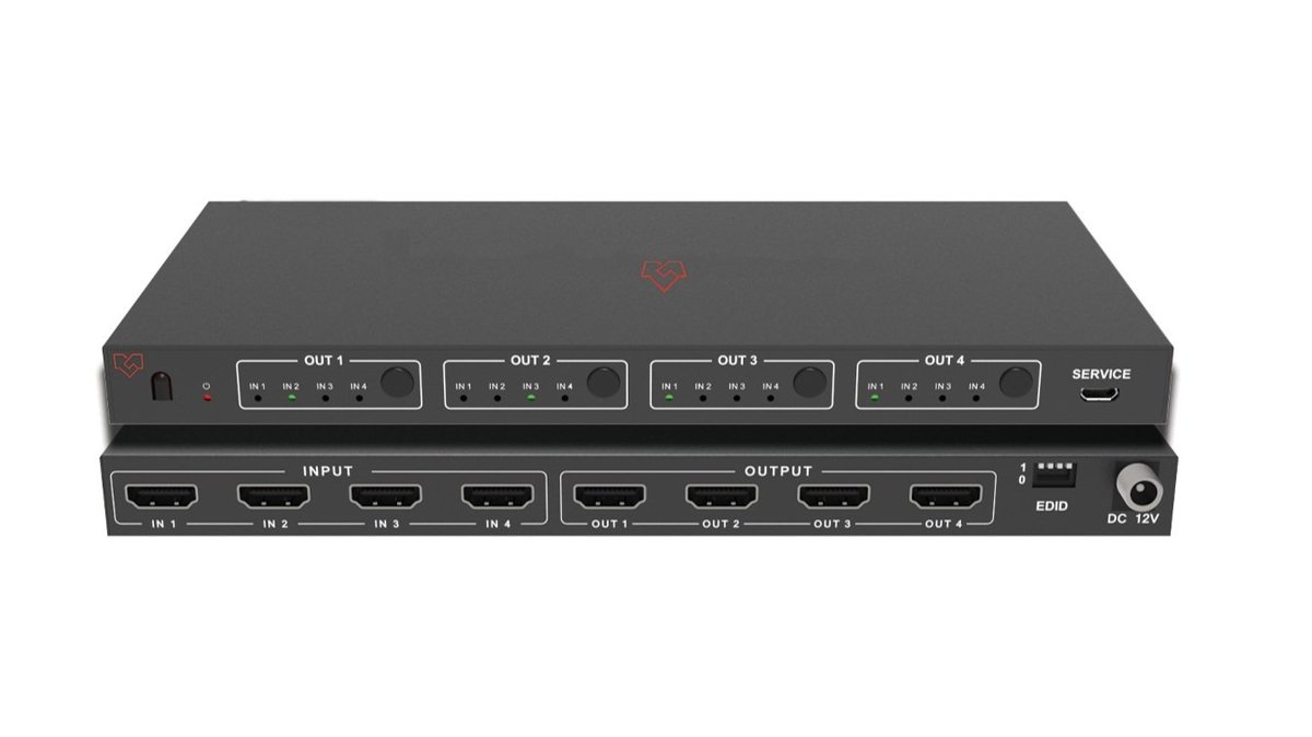 VigilLink VLMX-0404 4x4 HDMI 2.0 Matrix Switcher with Downscaling