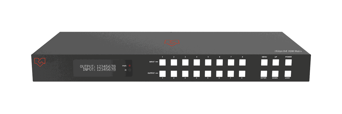 VigilLink VLMX-0808E 8x8 HDMI 2.0 Matrix Switcher with Downscaling