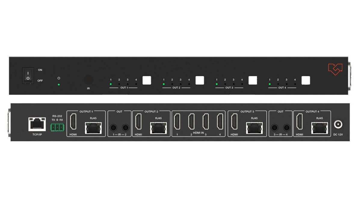 VigilLink VLMX-44CT70 4x4 HDMI 2.0 Matrix Switcher over CAT, 70m