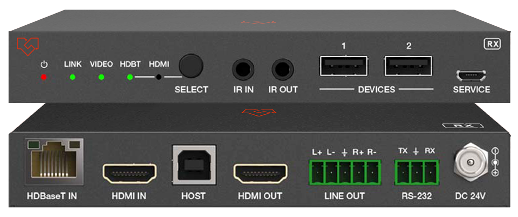 VigilLink VLPT-42H100 4x2 Collaboration Switch with HDBaseT 3.0 Receiver - view 3