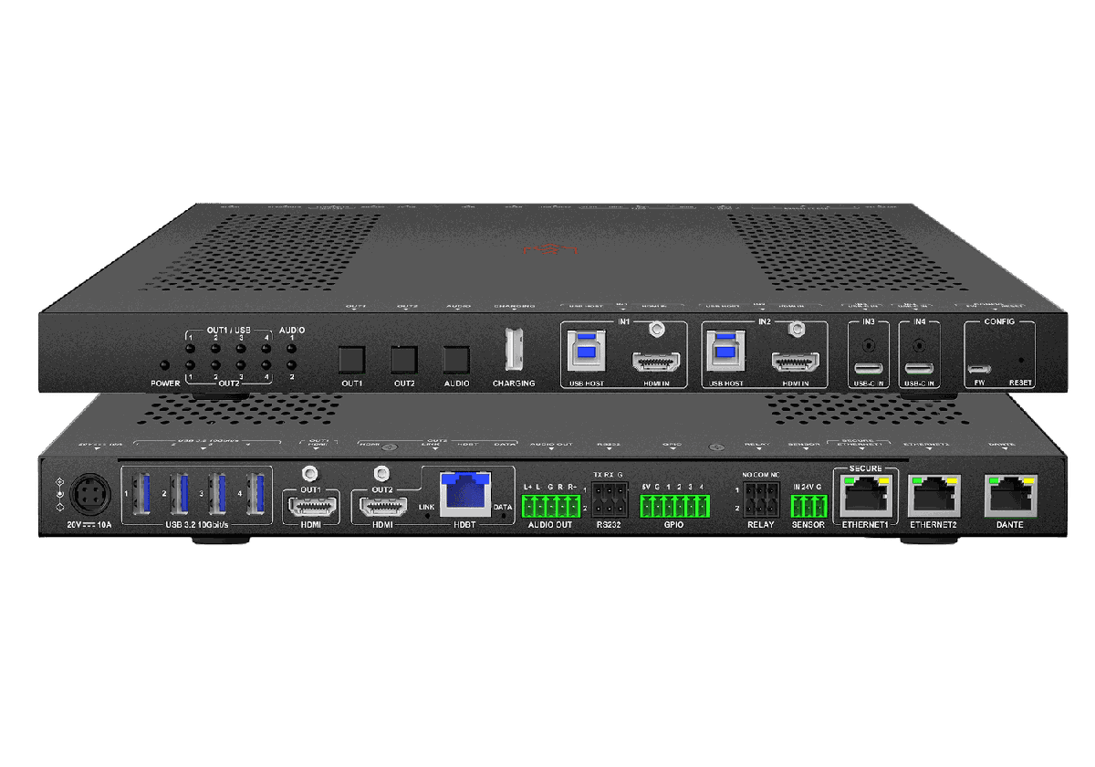 VigilLink VLPT-42MCSDH 4x2 Master Collaboration Switch with Dante and HDBaseT 3.0