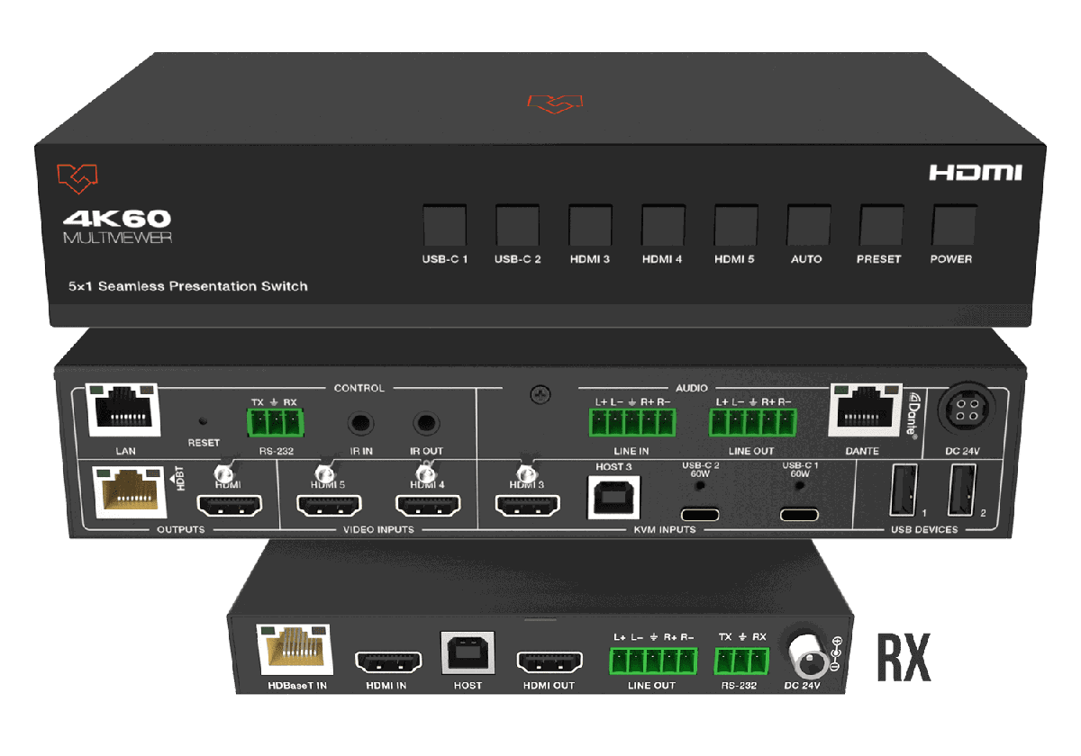 VigilLink VLPT-51HT70 5x1 Seamless Presentation Switcher with Dante and HDBaseT 3.0