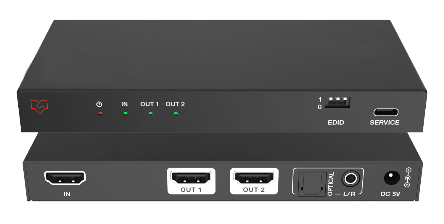 VigilLink VLSP-12H21SA 1x2 HDMI 2.1 Splitter with Audio De-Embedder