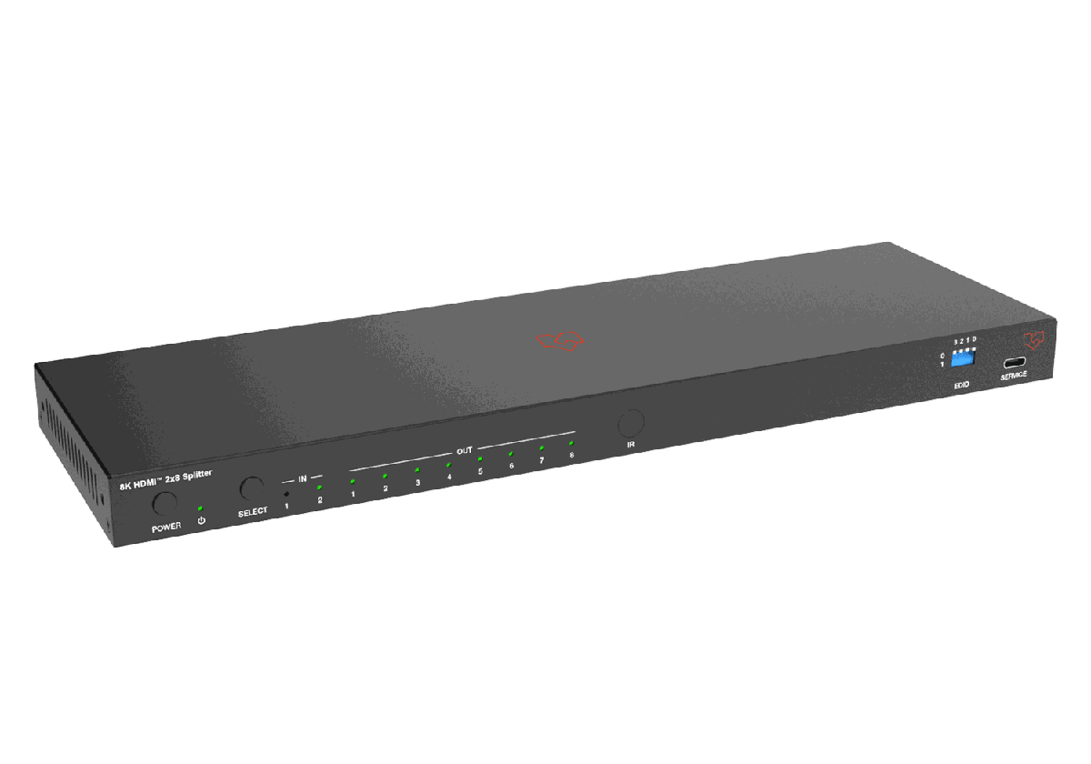 VigilLink VLSP-2x88KA 2x8 HDMI 2.1 Distribution Amplifier with Switching and Audio De-Embedding - view 2