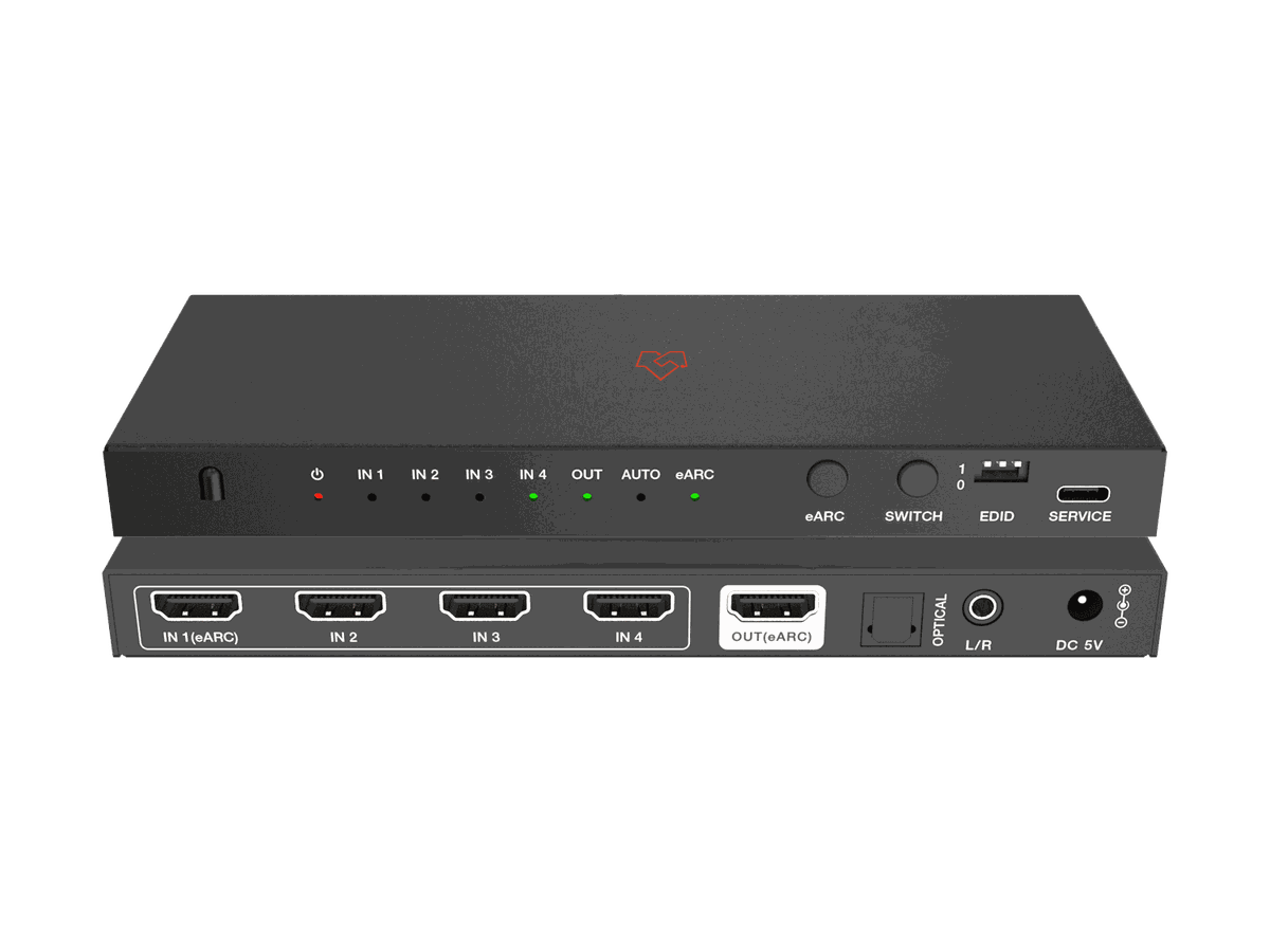 VigilLink VLSW-41H21A 4x1 HDMI 2.1 Switcher with Audio De-Embedding