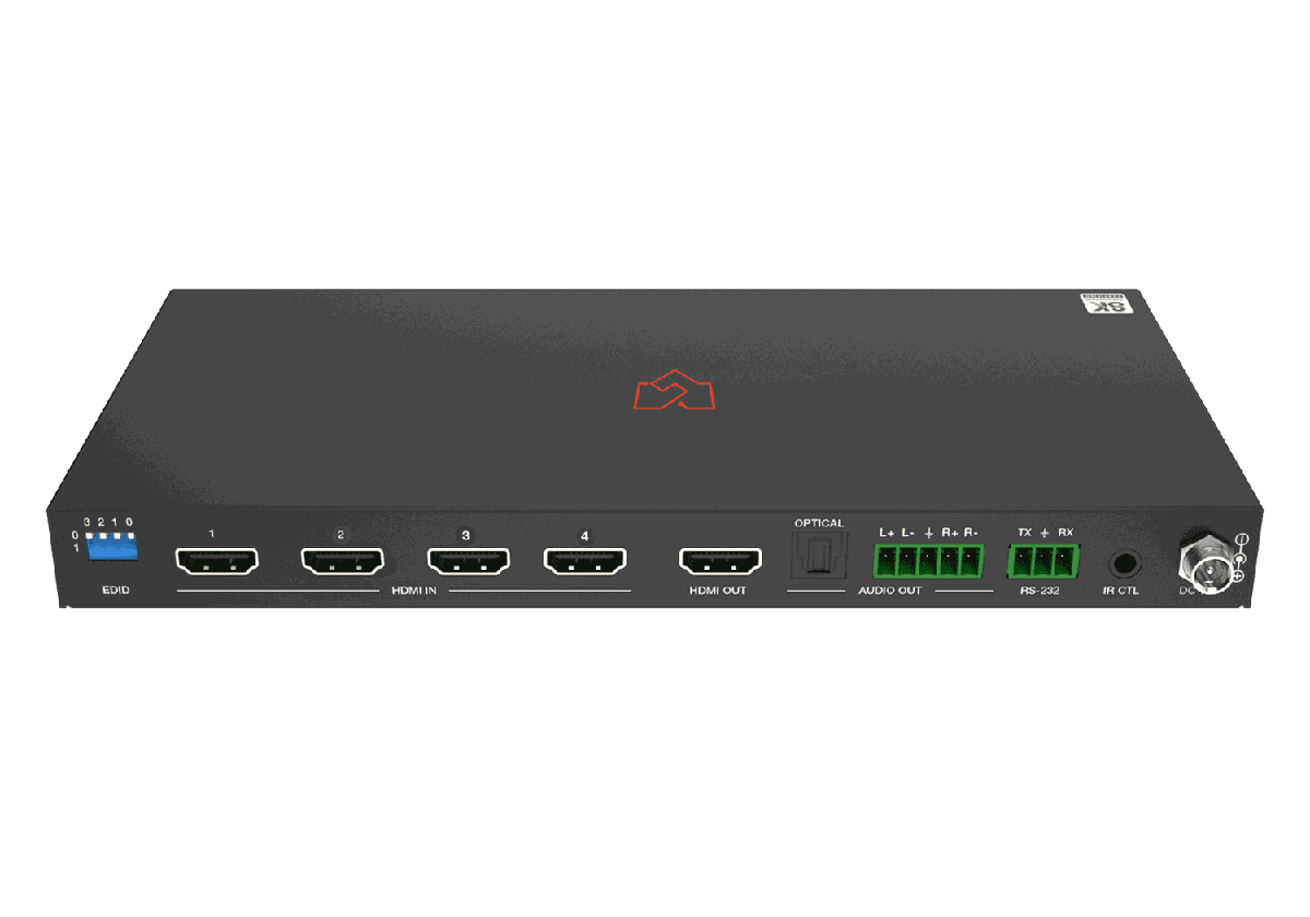 VigilLink VLSW-4x18KA 4x1 HDMI 2.1 Switcher with Audio De-Embedding and Signal Generator - view 2