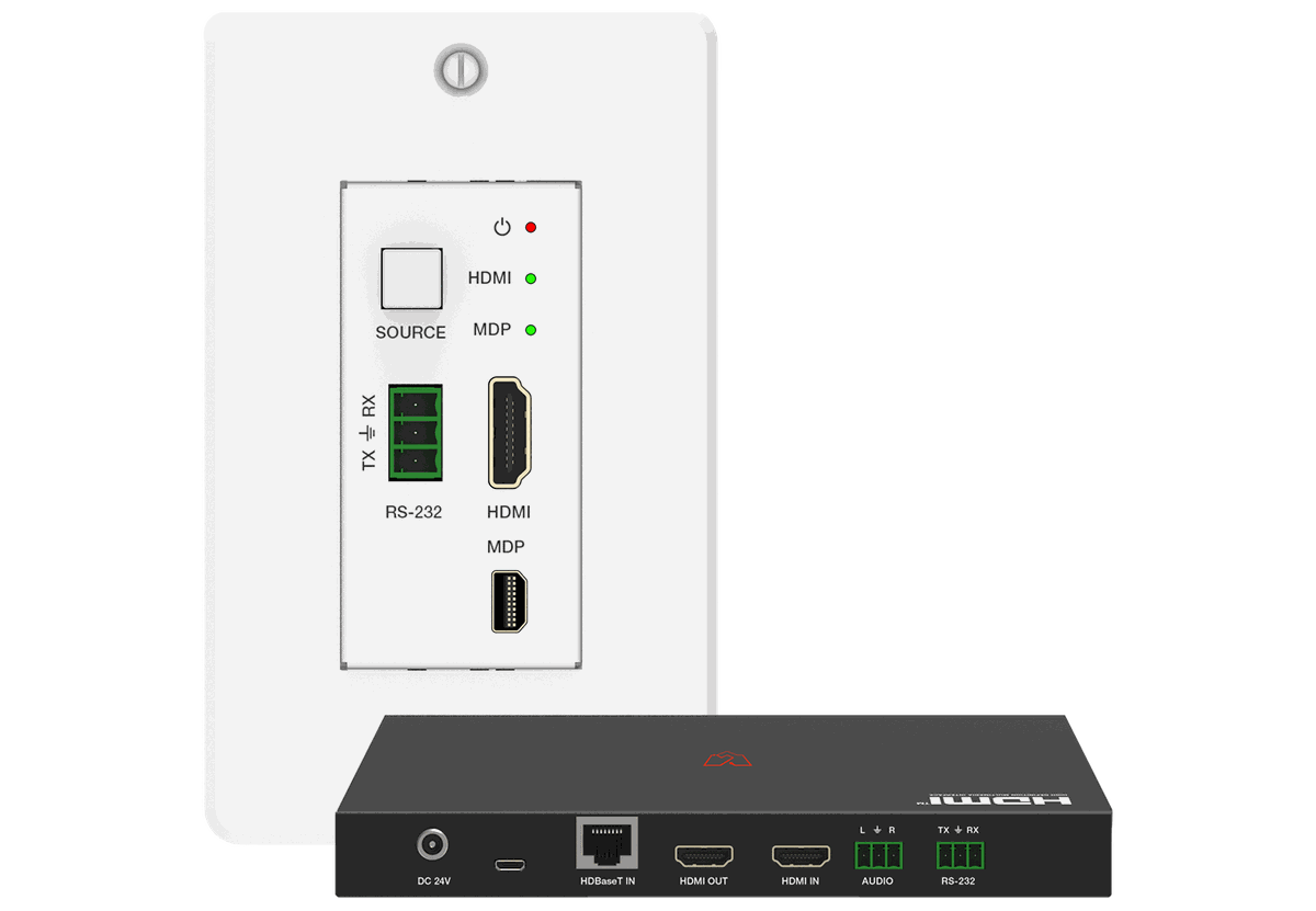 VigilLink VLWP-DHS-TR 2x1 HDBaseT Wall Plate with Mini DisplayPort, HDMI and RS-232