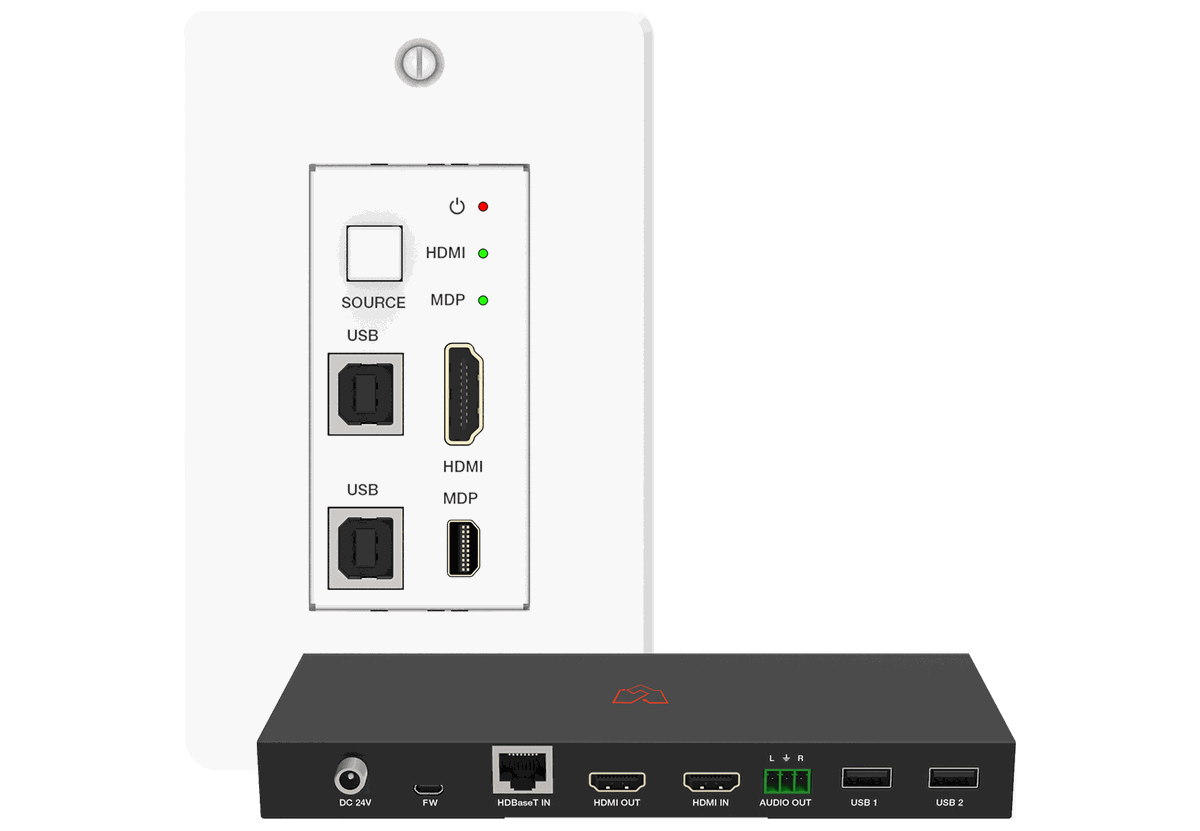 VigilLink VLWP-DHU-TR 2x1 HDBaseT Wall Plate with Mini DisplayPort, HDMI and USB 2.0