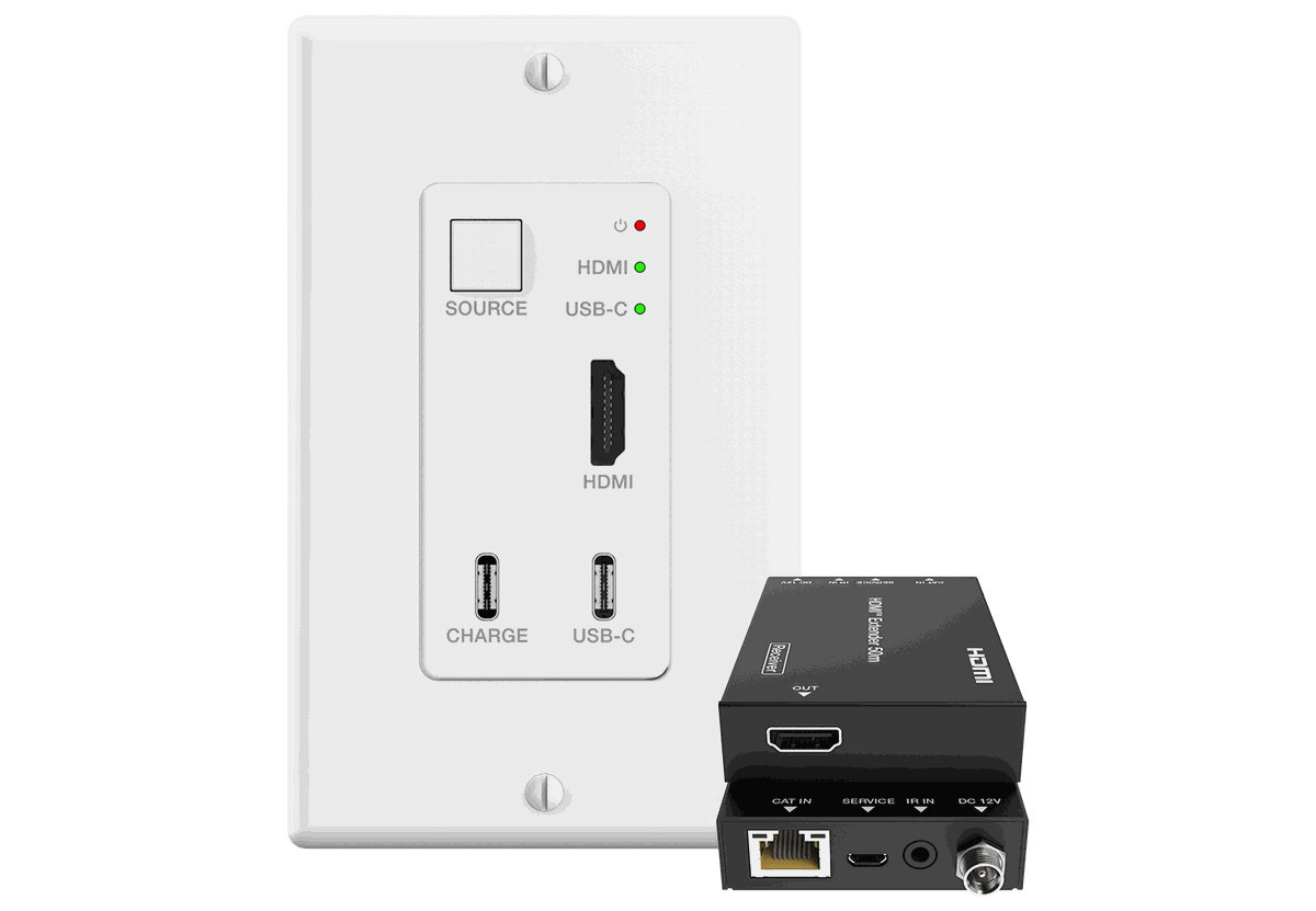 VigilLink VLWP-UHC-TR 2x1 HDBaseT Wall Plate with USB-C and HDMI