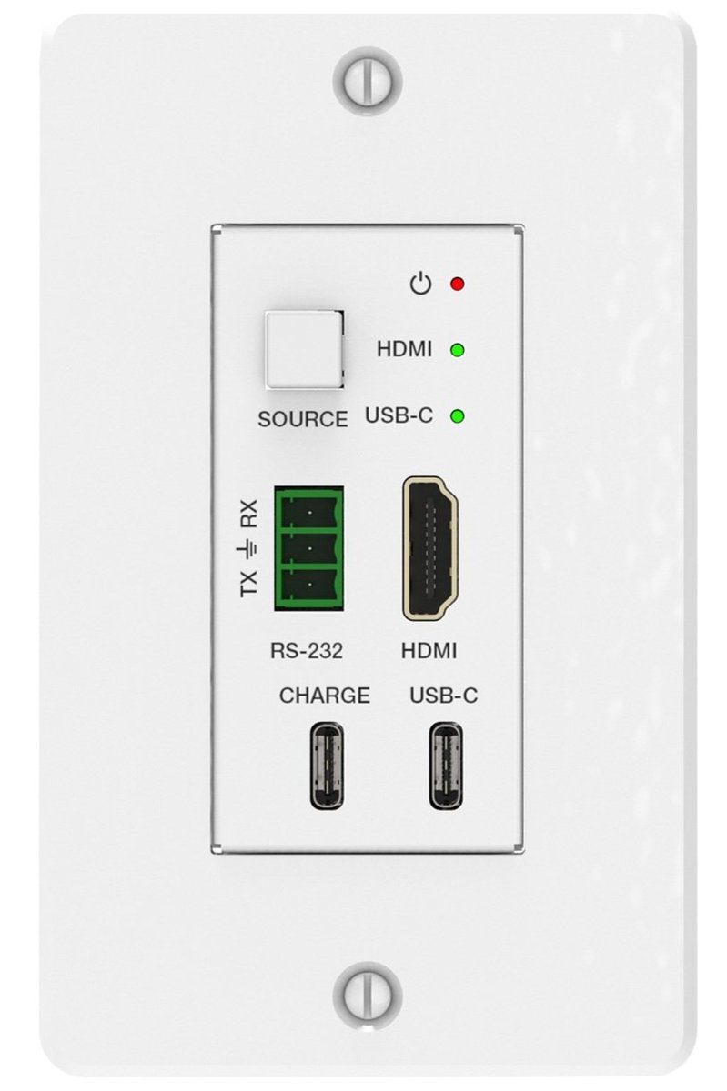 VigilLink VLWP-UHS-TR 2x1 USB-C and HDMI HDBaseT Wall Plate with Receiver and RS-232 - view 2