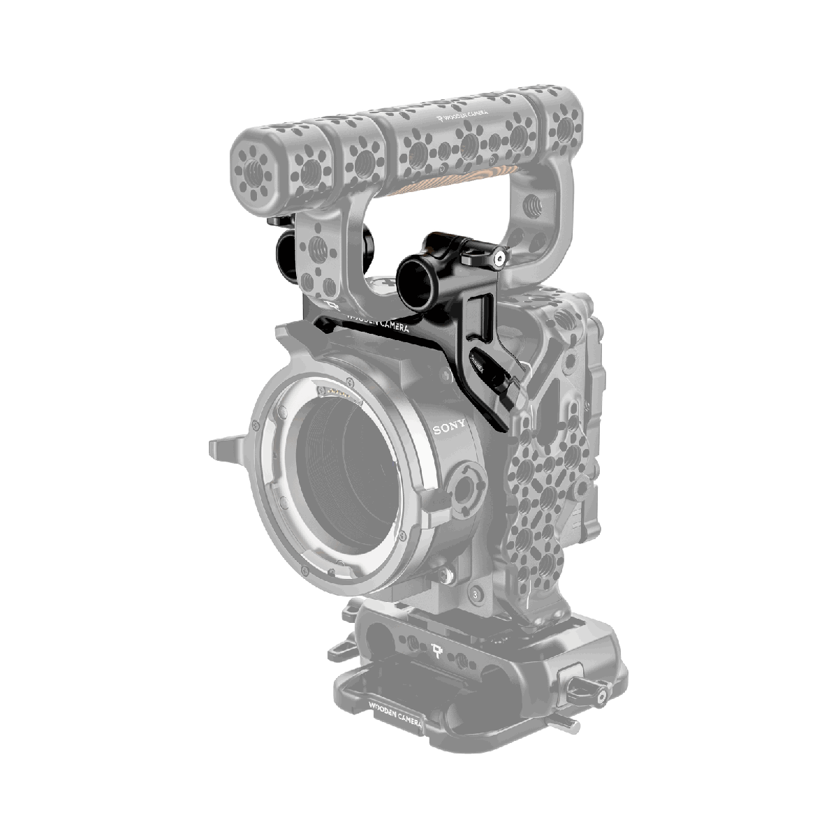 Wooden Camera Cage Mount Top Dual Rod Clamp for Sony Rialto Mini - view 2