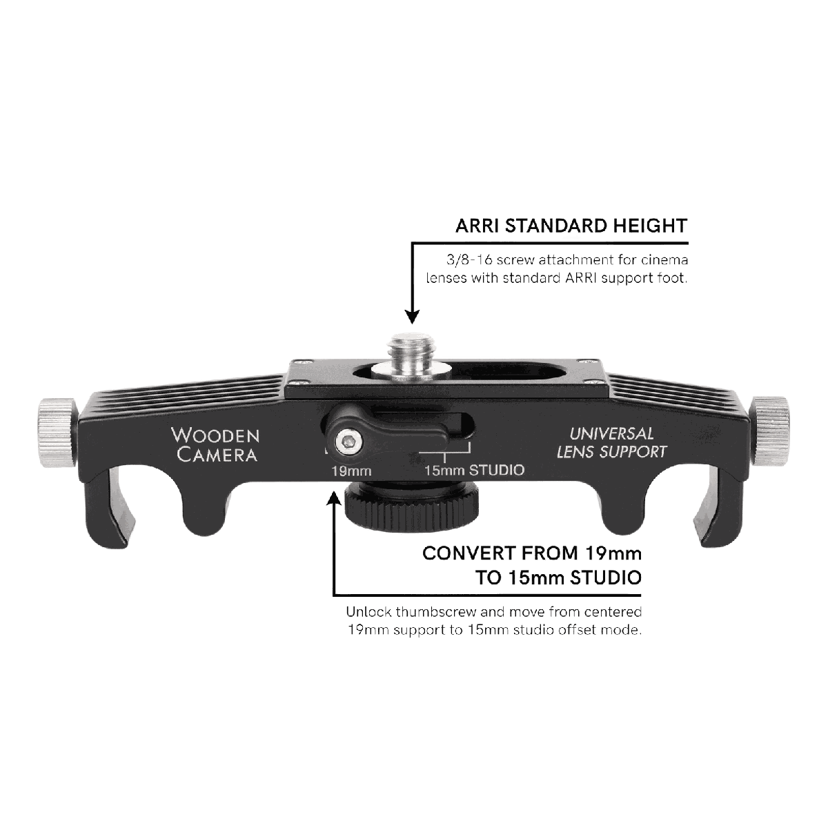 Wooden Camera Universal Lens Support (19mm/15mm Studio) - view 2