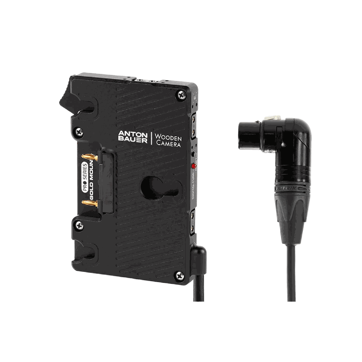 Wooden Camera WC Pro Gold Mount (4pin XLR Right Angle)