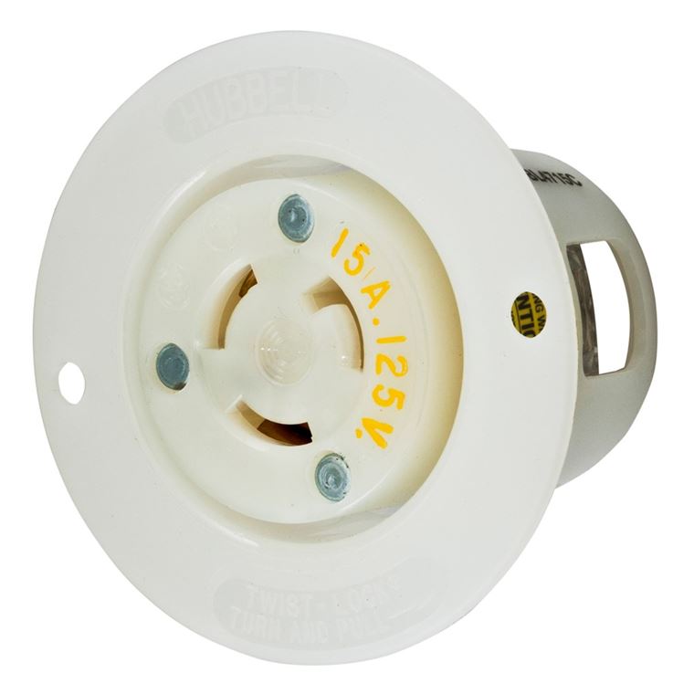 Whirlwind HBL4715C Hubbell Twist-Lock L5-15R Flanged Receptacle