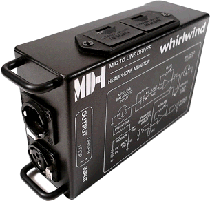 Whirlwind MD-1 Portable Mic Preamp and Headphone Monitor