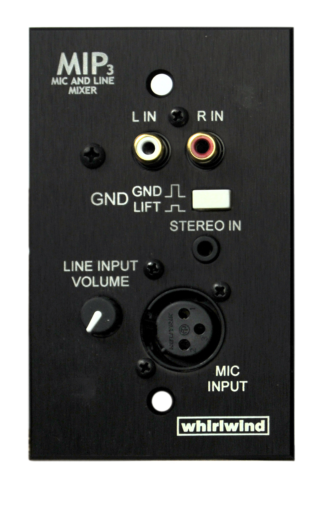 Whirlwind MIP3 Media and Microphone Input Wall Plate