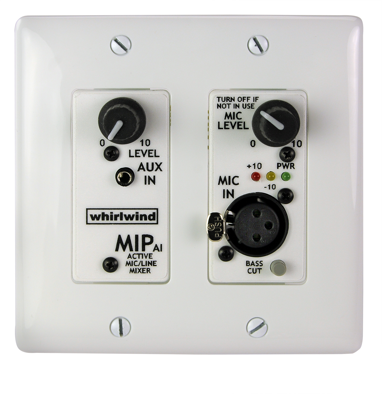 Whirlwind MIPAI Active Media Input Plate Active Dual Input Media Wall Plate
