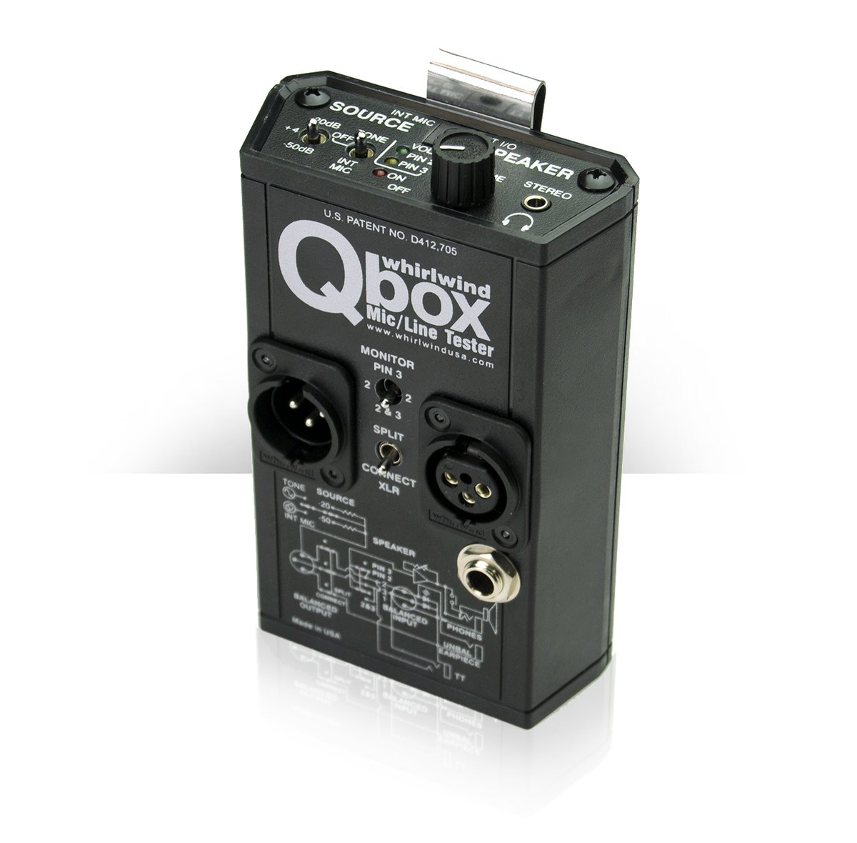 Whirlwind Qbox Audio Line Tester Portable Audio Line Tester and Signal Generator product image