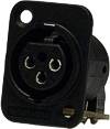 Whirlwind WC3FSTBK Female XLR Chassis Connector, Screw Terminal