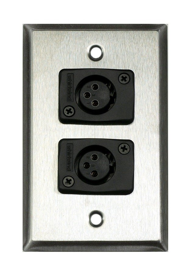 Whirlwind WP1/2FW Wall Plate, Two Female XLR