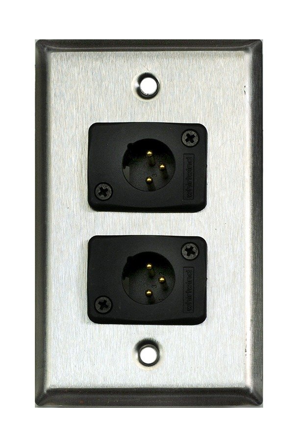 Whirlwind WP1/2MW Wall Plate, Two Male XLR