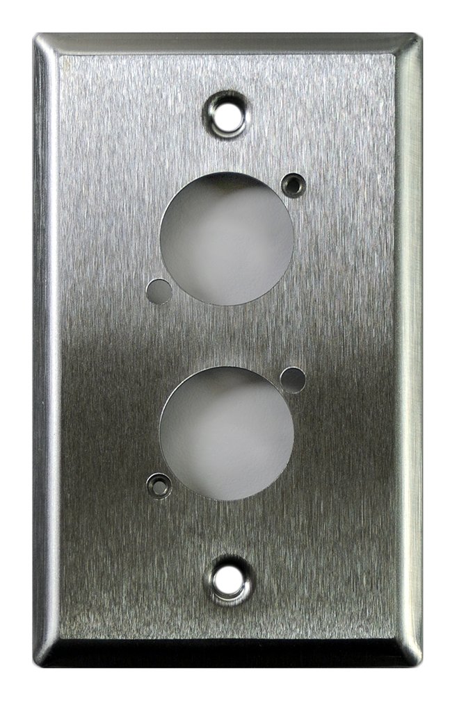 Whirlwind WP1/2NDH Wall Plate, Punched for Two Neutrik D XLRs