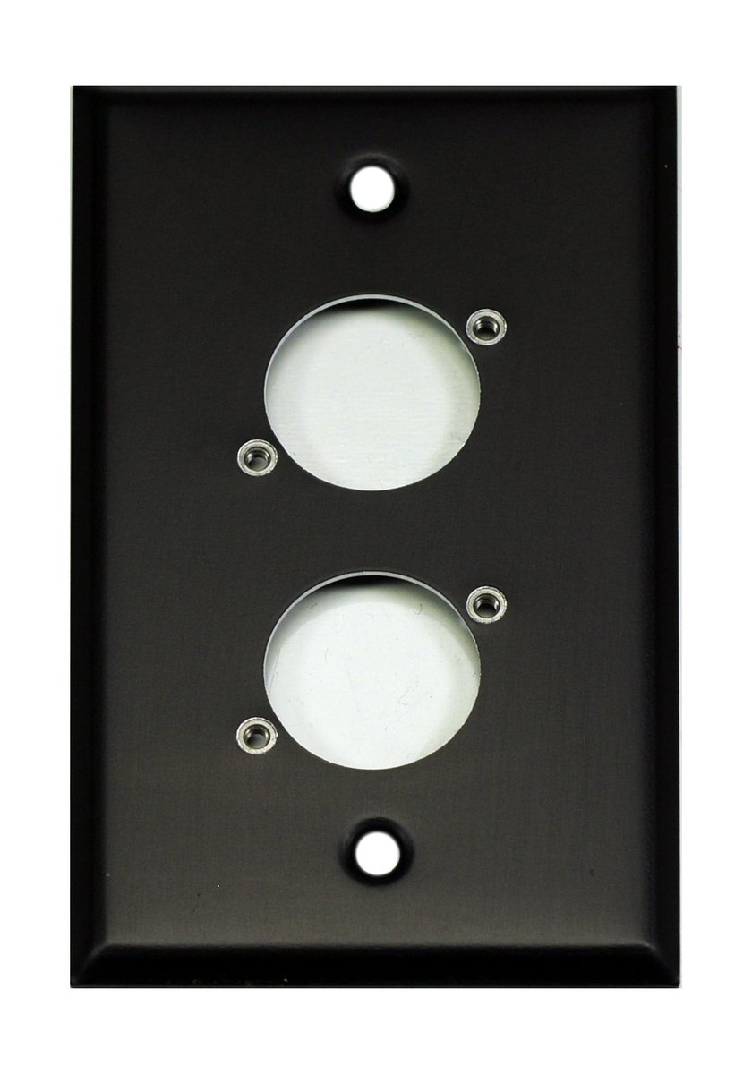 Whirlwind WP1B/2H Wall Plate, Punched for Two Whirlwind XLRs
