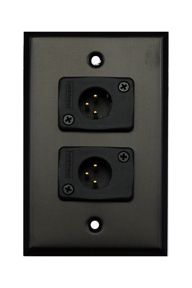 Whirlwind WP1B/2MW Wall Plate, Two Male XLR