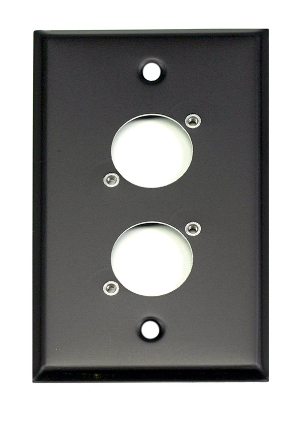 Whirlwind WP1B/2NDH Wall Plate, Punched for Two Neutrik D XLRs