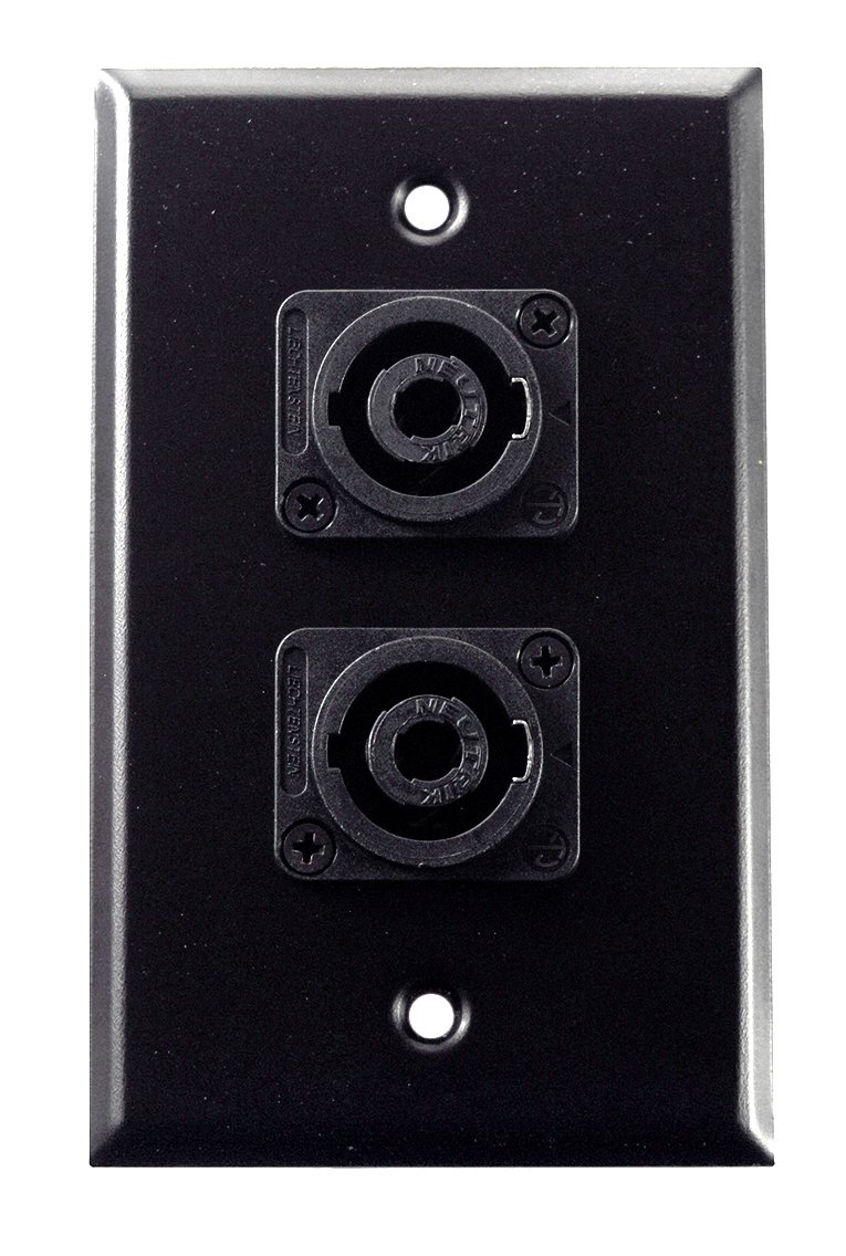 Whirlwind WP1B/2NL4 Wall Plate, Two Neutrik NL4
