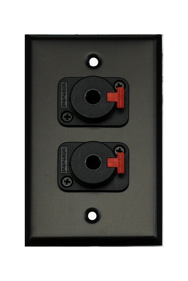 Whirlwind WP1B/2QW Wall Plate, Two 1/4 in. Jacks