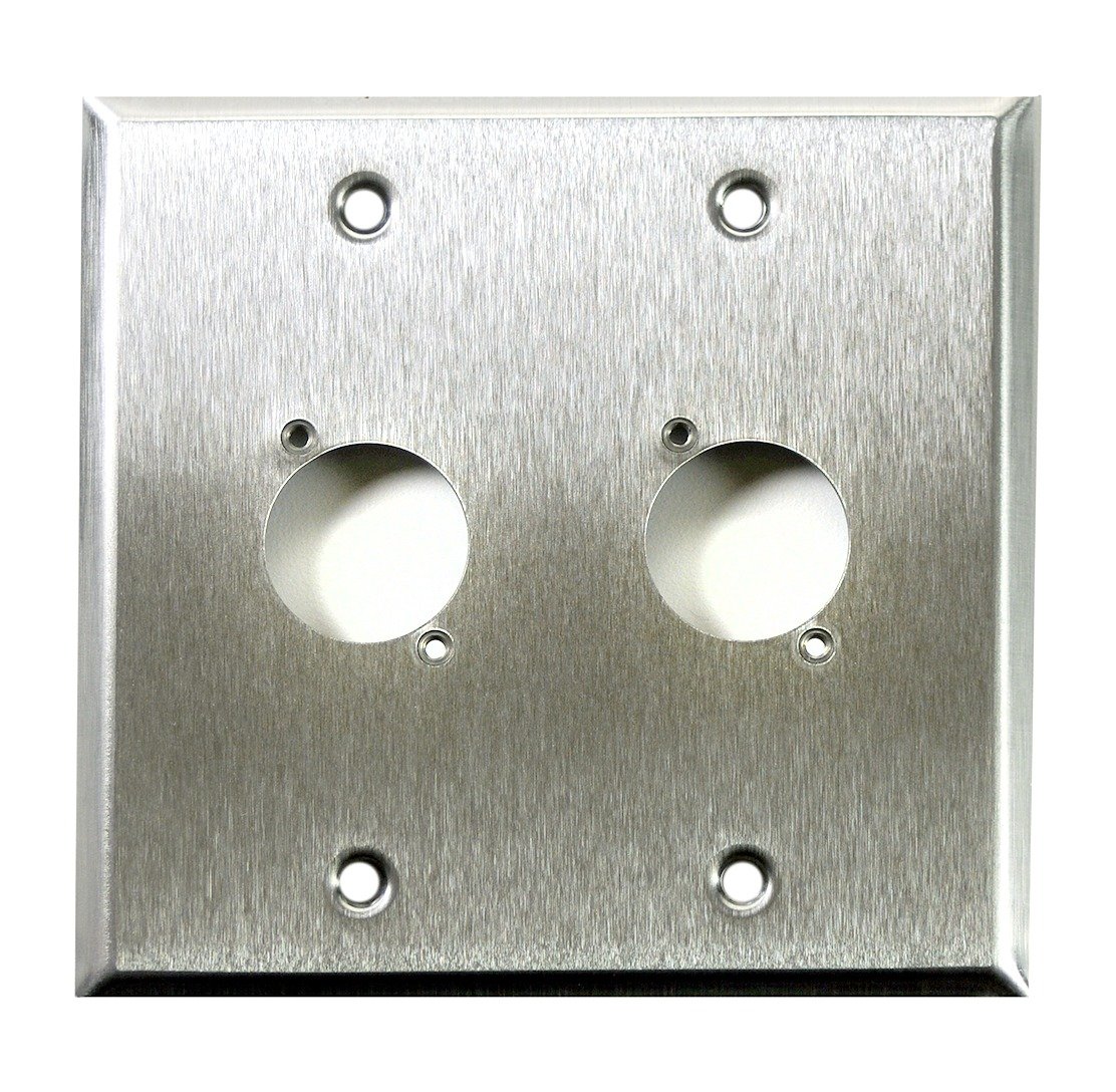 Whirlwind WP2/2H Wall Plate, Punched for Two Whirlwind XLRs