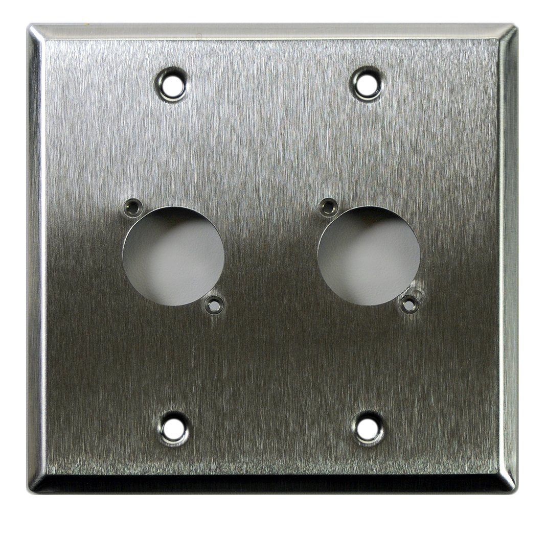 Whirlwind WP2/2NDH Wall Plate, Punched for Two Neutrik D XLRs