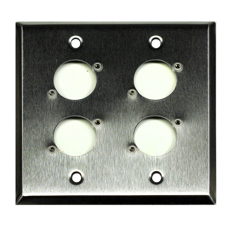 Whirlwind WP2/4H Wall Plate, Punched for Four Whirlwind XLRs