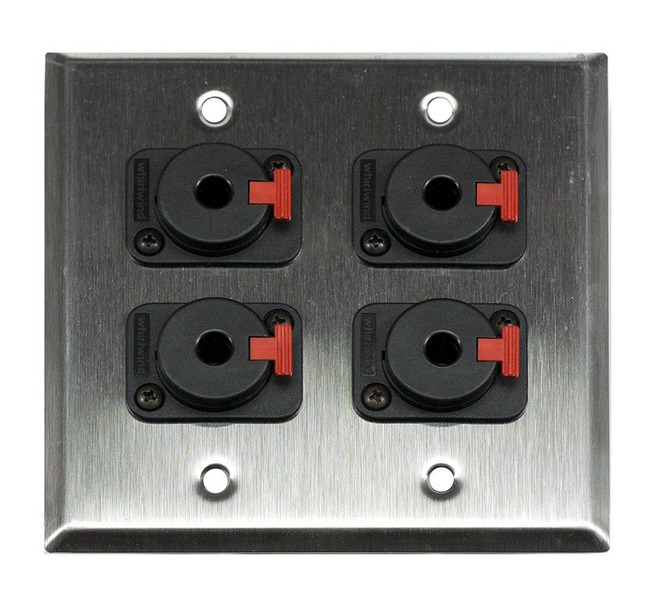 Whirlwind WP2/4QW Wall Plate, Four 1/4 in. Jacks