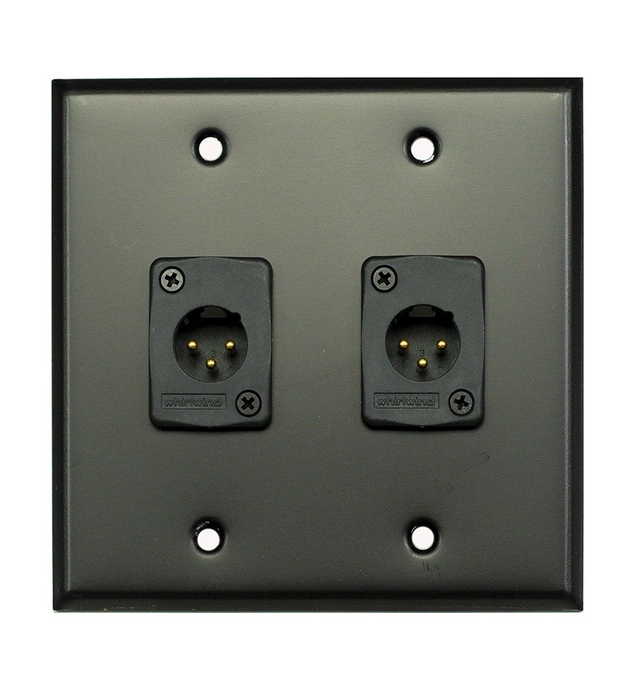 Whirlwind WP2B/2MW Black Wall Plate, Two Male XLR