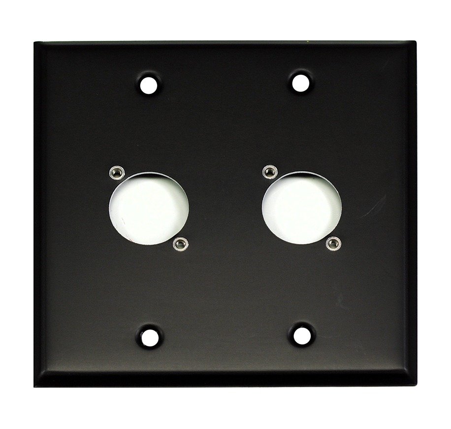 Whirlwind WP2B/2NDH Wall Plate, Punched for Two Neutrik D XLRs