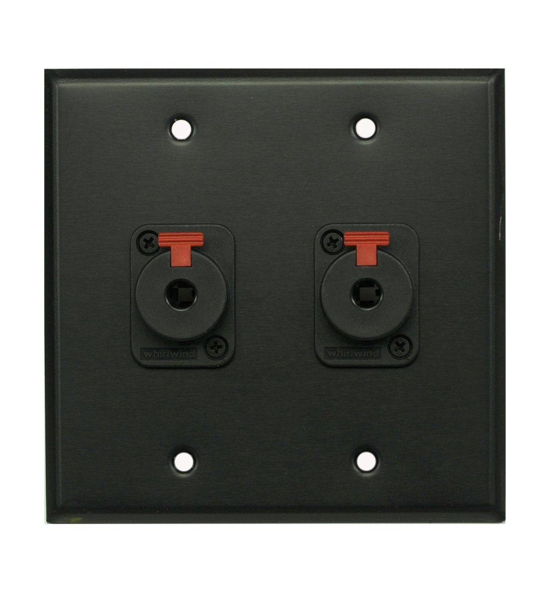 Whirlwind WP2B/2QW Black Wall Plate, Two 1/4 in. Jacks