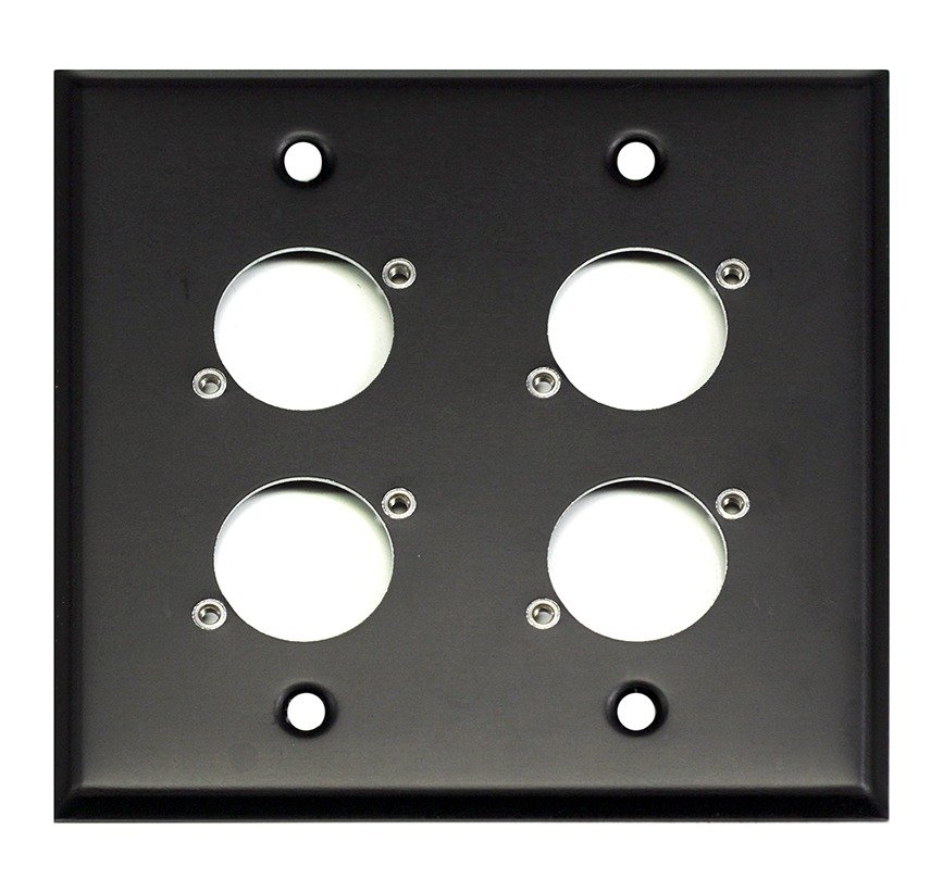 Whirlwind WP2B/4NDH Wall Plate, Punched for Four Neutrik D XLRs