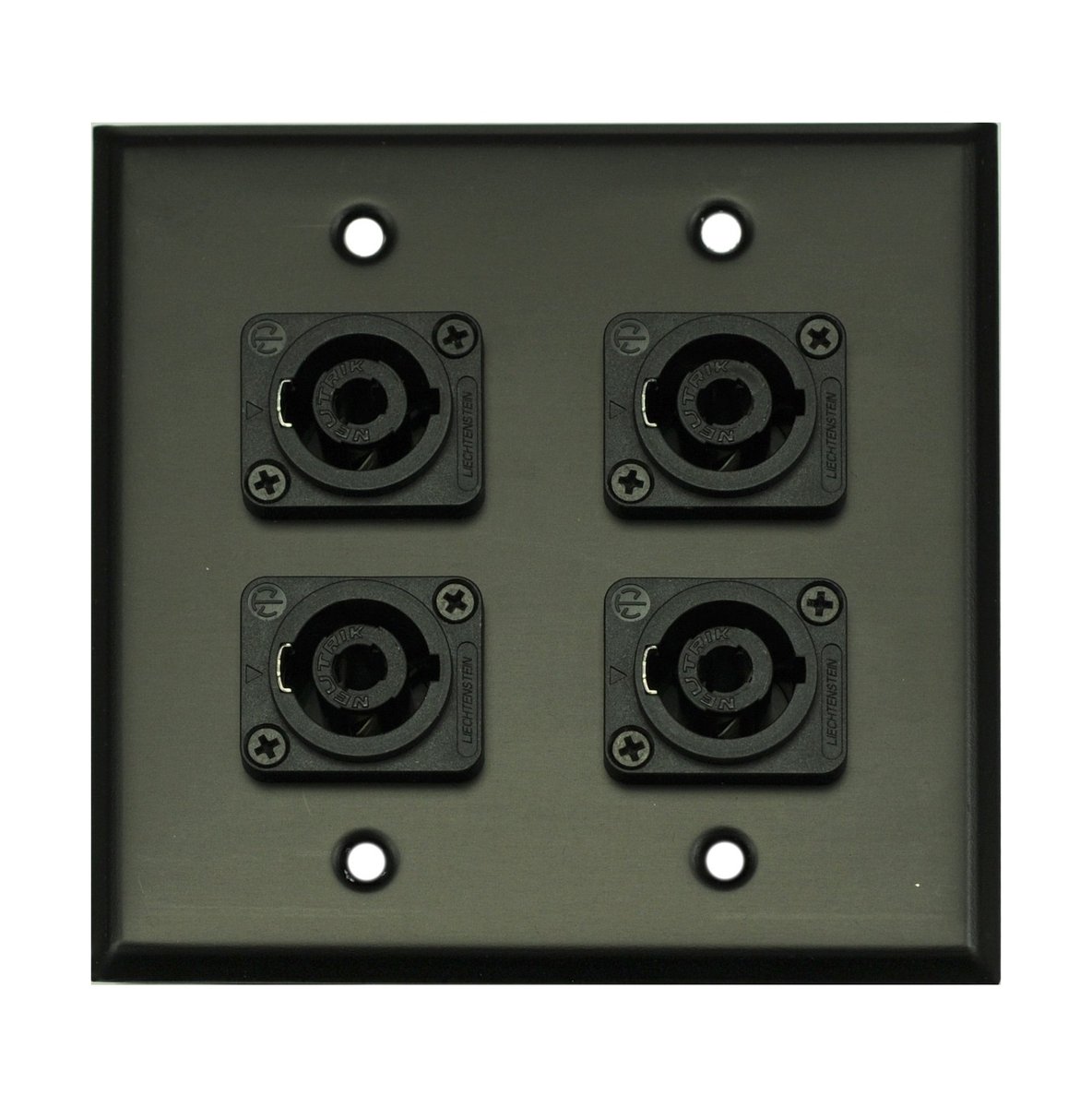 Whirlwind WP2B/4NL4 Black Wall Plate, Four Neutrik NL4 product image