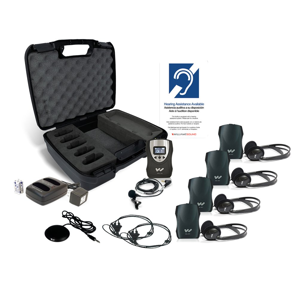 Williams AV Portable ADA Assistive Listening Kit - Rechargeable Battery