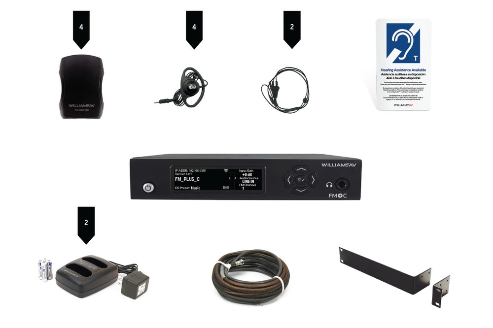Williams AV FM+ 557 PRO System | 4 Receivers & Install Accessories